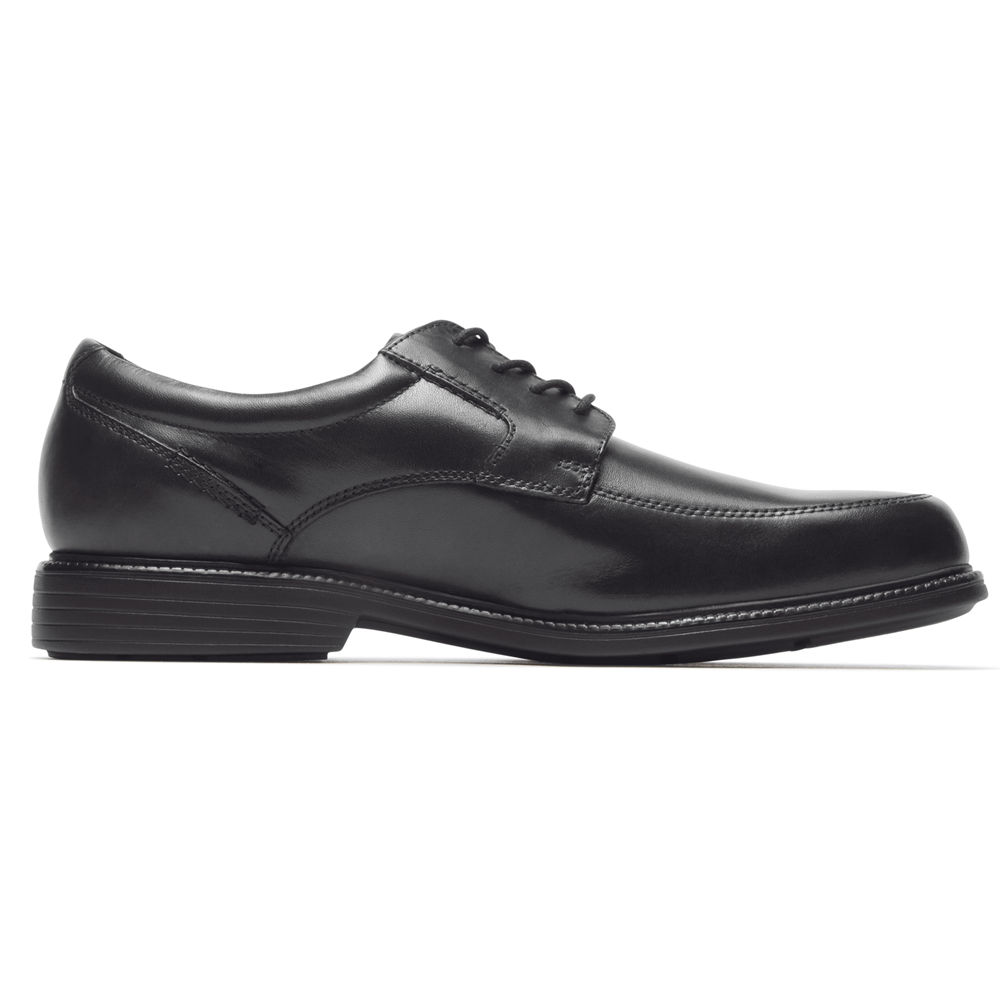 Rockport Mens Charles Road Apron Toe - Dress Shoes Black - LEV640731